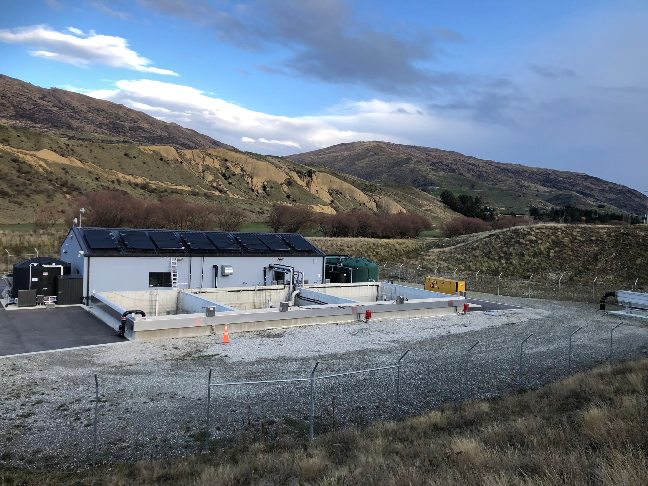 Wastewater treatment facility in the hills of Otago